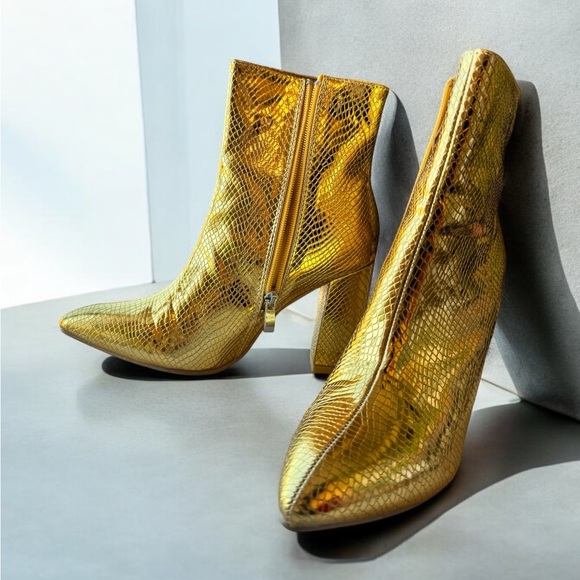 Gold ankle boots, size 37 NEW - Picture 5 of 12